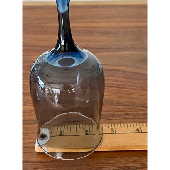 Water Goblet Tulip Dusky Blue by Libbey Glass Company Discontinued 1974-Set of 8 - Picture 3 of 16